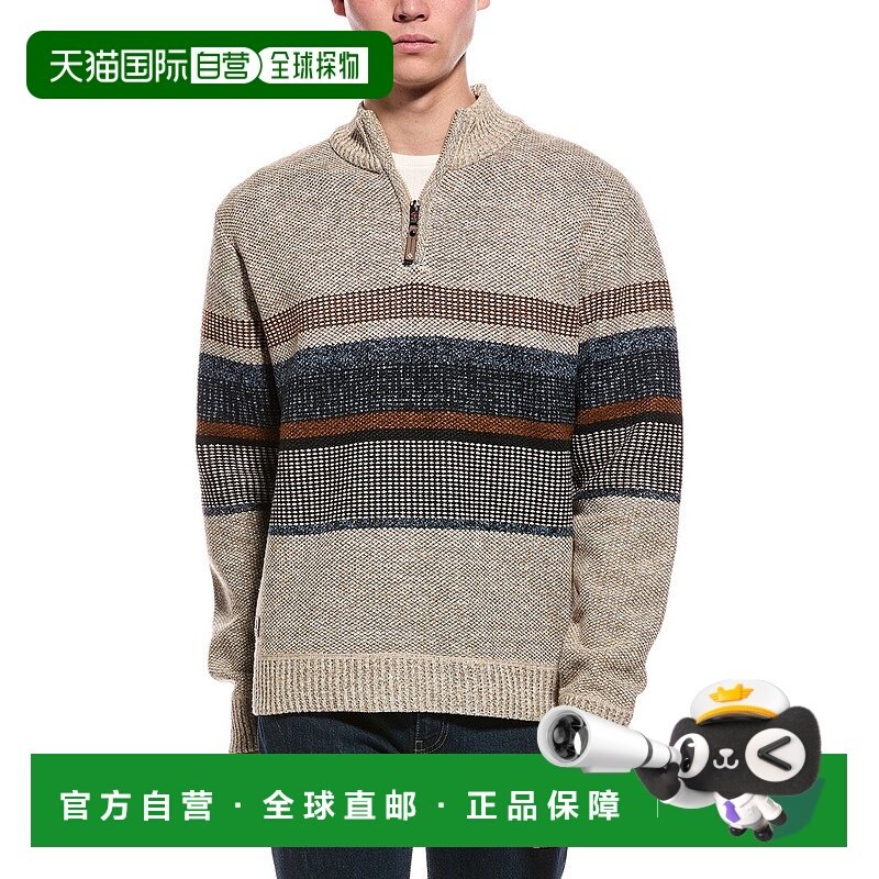 自营Point Zero Semi Fit 1/4-Zip Mock Neck Sweater - biege 美