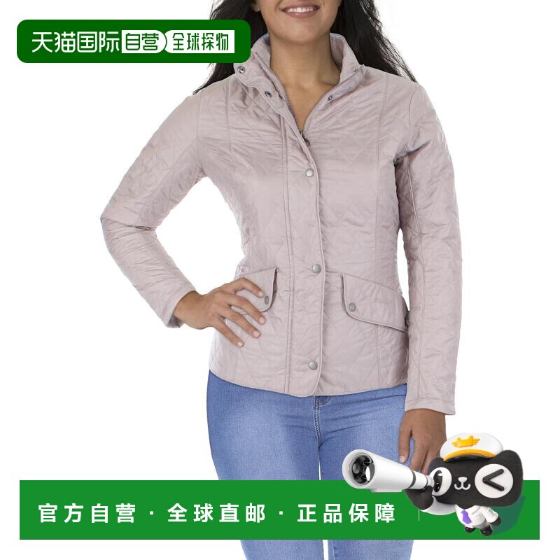 自营 barbour女式轻质寒冷天气绗缝大衣 灰紫色 美国奥莱直发夹克