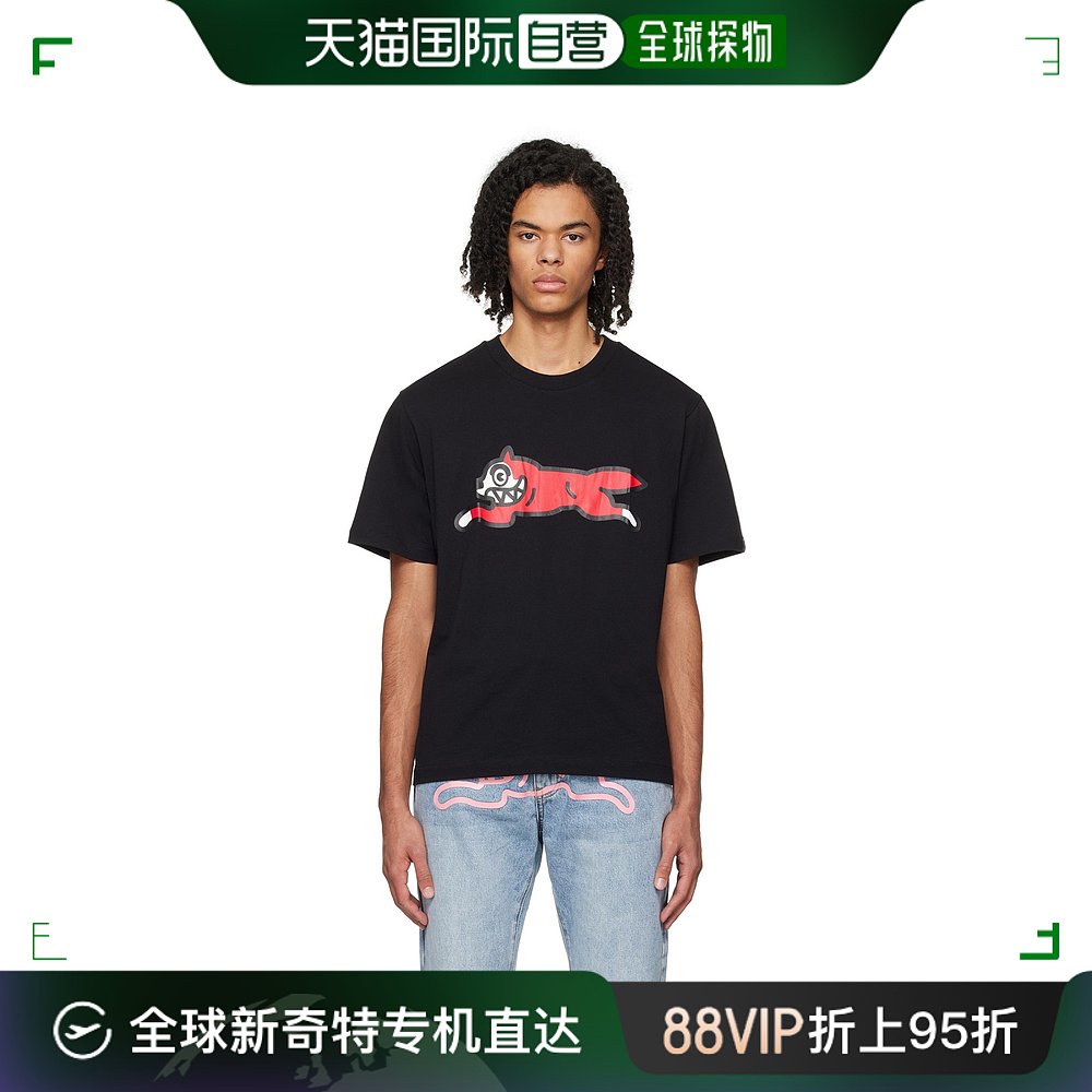 香港直邮潮奢 ICECREAM男士黑色 Running Dog T恤