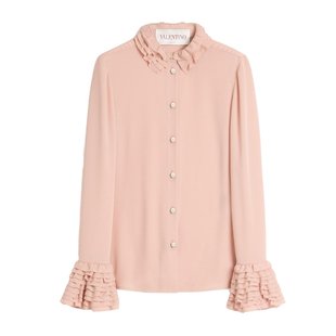 AW2024 粉紅色 女士襯衫 喬其紗襯衫 BAB7301MH0LZ VALENTINO