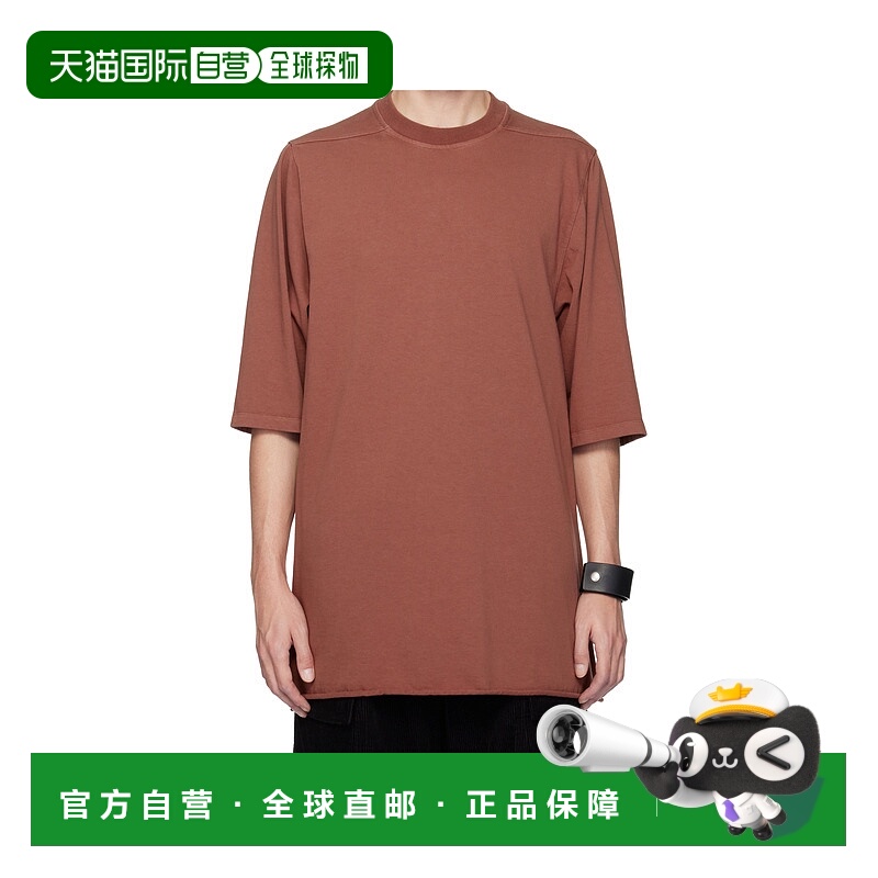 1h可退 香港直邮RICK OWENS 男士T恤 RR02E1274RIG13 AW2025 棕色