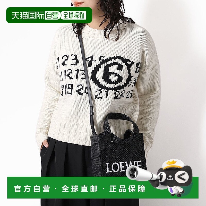 日本直邮LOEWE “LOEWE Font Mini Tote (Raffia)” 两用单肩包//