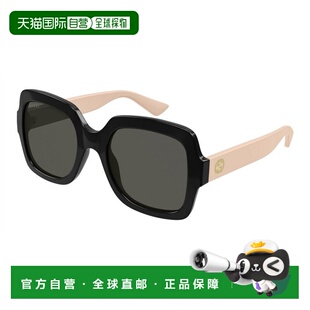 1h可退 香港直邮GUCCI 女士太阳镜 GG1337S008 CO 黑色 矩形太阳