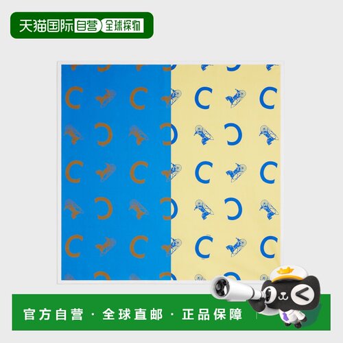 1h可退 香港直邮CELINE 女士围巾 2AW902R43GGR5 SS2026 蓝色 SIL