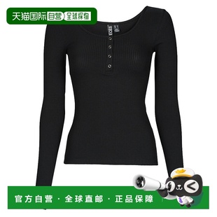 TOP 长袖 欧洲直邮Pieces 黑色内搭针织衫 PCKITTE T恤 女士