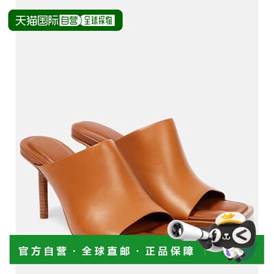 香港直邮Jacquemus 女士 LES CARRES ROUNDS 皮质高跟凉鞋凉拖