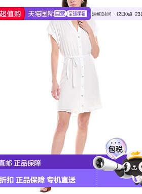 自营 Bella Dahl白色带腰带衬衫连衣裙 美国奥莱直发