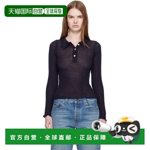 1h可退 香港直邮潮奢 Baserange 女士 海军蓝 Dual 长袖 Polo 衫