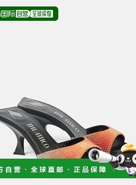 1h可退 香港直邮The Attico 女士 Bes 精饰绸缎凉拖 orange橙色