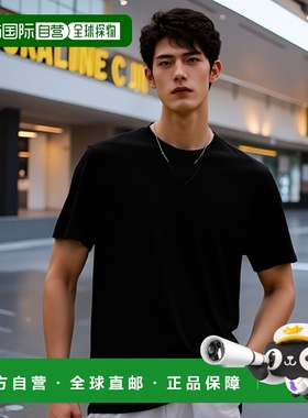 香港直邮HERNO 男士T恤 JG000166U520059300NERO CO 黑色 圆领短T