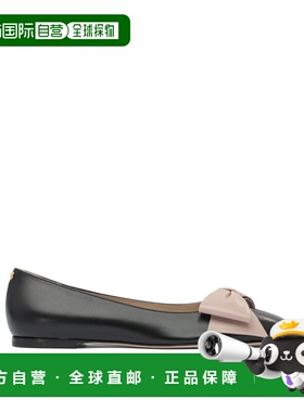 1h可退 香港直邮valentino 华伦天奴 女士 黑色皮质平底鞋 7W2S0M