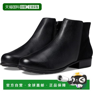 自营 Walking Cradles Lewis Boots女式美国10码黑色皮革侧拉链靴