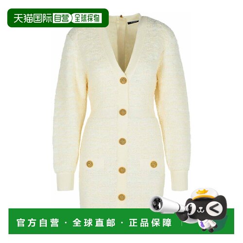 香港直邮BALMAIN 女士连衣裙 FF0R8890KJ160KA AW2025 白色 White