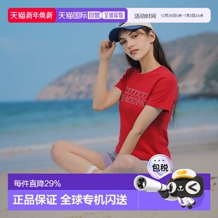 棉质水钻镶嵌圆领短袖 香港直邮LOVE 女士 莫斯奇诺 T恤W4F73 爱