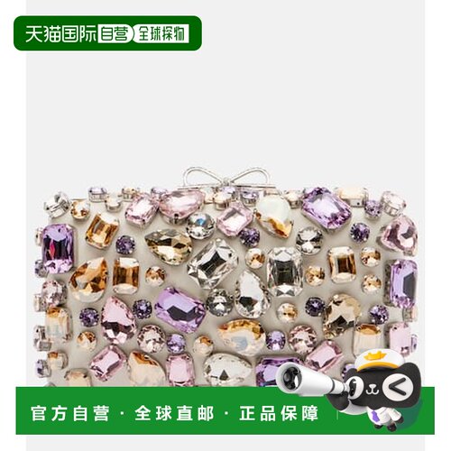 1h可退 香港直邮潮奢 Self-Portrait 女士 水晶装饰盒型手包