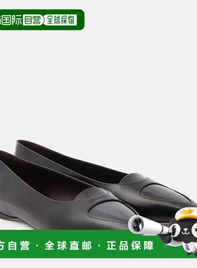 1小时内可退 香港直邮The Row 女士 Viv 皮质芭蕾舞鞋 000954 bla