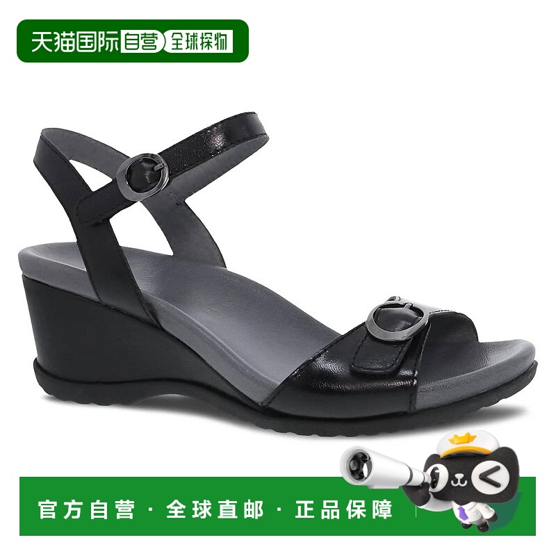 自营danskoWomen's Arielle Leather Sandal In Black Glazed - b