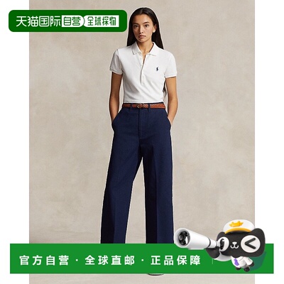 欧洲直邮RALPH LAUREN拉夫劳伦 Polo斜纹阔腿棉布裤休闲裤阔腿裤