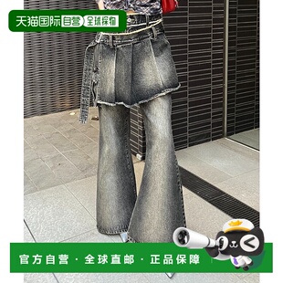 62513317 女士牛仔层叠裙摆喇叭裤 1h可退 日本直邮SPIRALGIRL