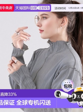 1h可退 日本直邮Classical Elf 女士光泽感两用高领褶皱上衣 休闲