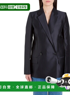 香港直邮GIVENCHY 女士西服 BW309R12MN498 黑色 双排扣西装外套