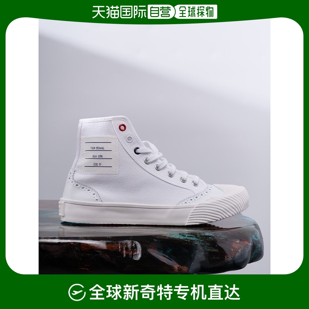 香港直邮thom browne 白色高帮帆布鞋休闲运动鞋女款