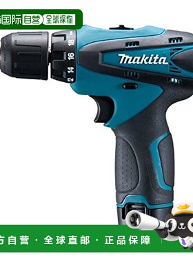 日本直邮Makita充电电钻10．8V 1．3Ah附2个电池 蓝绿色牧田