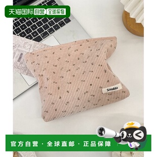 日本直邮urge 绒布零钱包 select 大容量小花柄 内袋 女士 1h可退