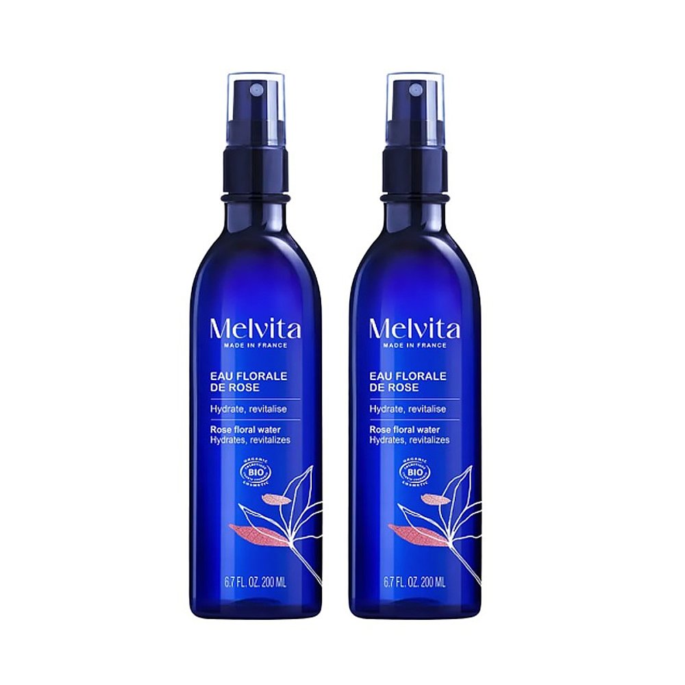 欧洲直邮Melvita蜜威特保湿有机玫瑰花水喷雾200mlx2瓶装