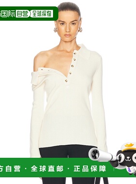 1h可退 香港直邮潮奢 Courreges 女士 Multi-buttons 浅羊毛Polo