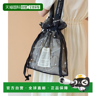 1h可退 日本直邮THEATRE PRODUCTS 女士刺绣透视心形巾着包 11621