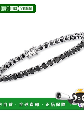 自营 Ross-Simons 925 银黑色尖晶石网球手链 - 8 英寸 美国奥莱