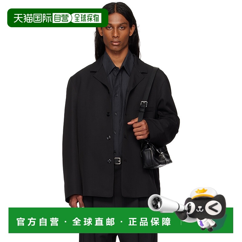 1h可退 香港直邮潮奢 Lemaire 男士 黑色 Tailored 夹克 JA1064LF
