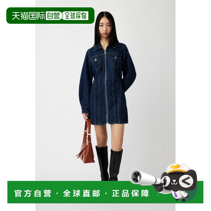 1h可退 日本直邮MOUSSY 女装 纯棉拉链牛仔迷你裙 010IAA117601