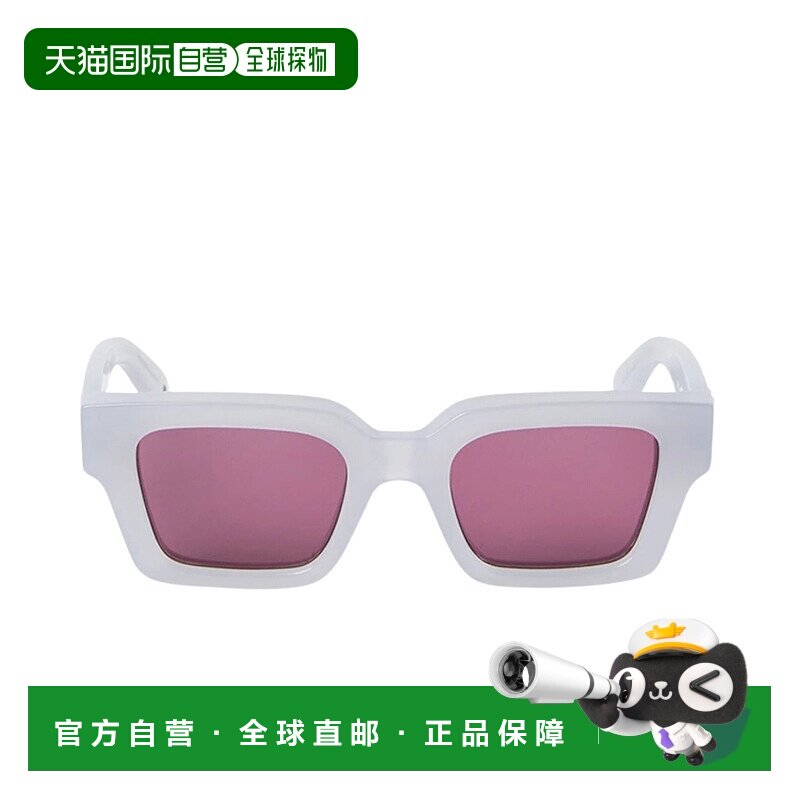 自营 off-white灰白色维吉尔方形太阳镜-酒红色 美国奥莱直发