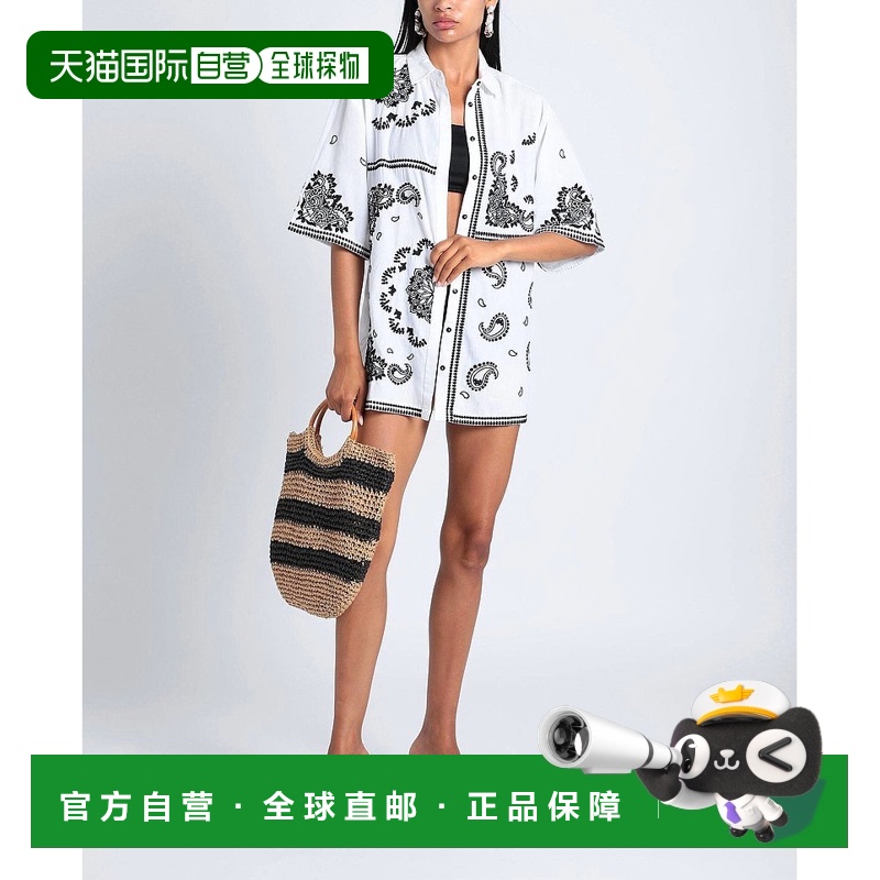 1h可退 香港直邮潮奢 Topshop 女士 Blouses 花纹衬衫 white白色