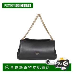 香港直邮潮奢 普拉达 1h可退 Prada 小号黑色软羊革 女士 TUMULT