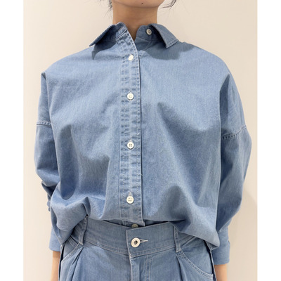 1h可退 日本直邮tiara 女装 宽松牛仔衬衫 A0161FB377