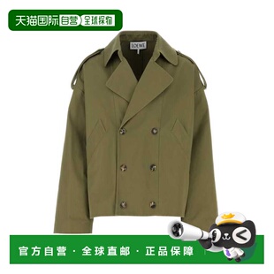 1h可退 香港直邮LOEWE 罗意威 男士 绿色棉质风衣 H526Y02X12PICK