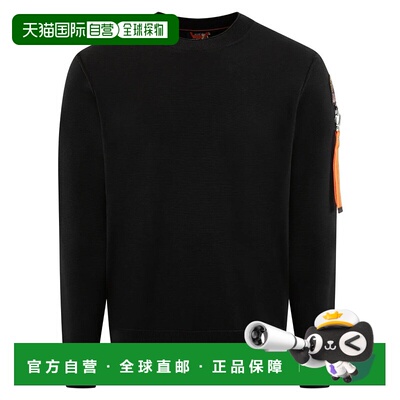 自营parajumpersBlack Sweater With Distinctive Sleeve Patch -