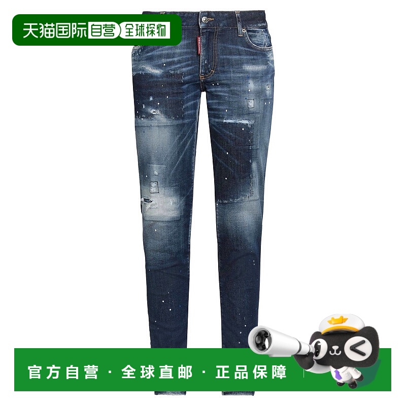 1h可退 香港直邮Dsquared2 二次方 女士 牛仔长裤 blue蓝色 舒适