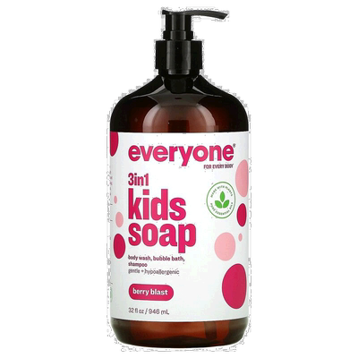 香港直发Everyone3合1儿童香皂温和液体混合浆果味946ml沐浴露