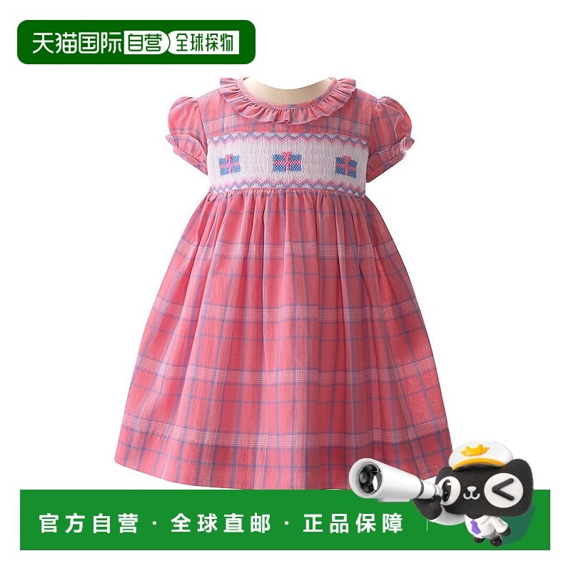 自营Rachel Riley礼品烟熏连衣裙和Bloomer套装-粉红色 美国奥莱