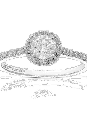 自营vir jewels1 克拉女式婚礼订婚戒指，14K 白金圆形实验室种植