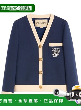 香港直邮VALENTINO 女士针织衫 BCE4L01CFR7D AW2025 蓝色 长袖开