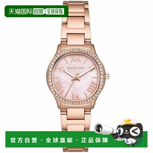 自营Michael Kors女式Sage粉色MOP表盘手表-珍珠母 美国奥莱直发