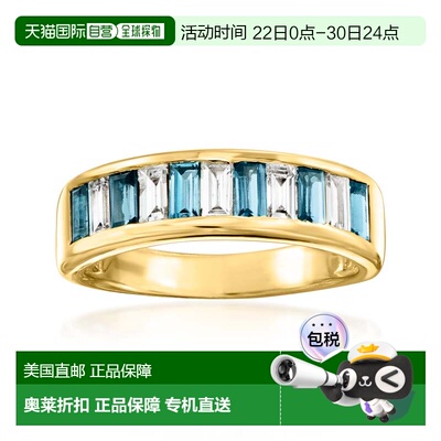 自营Ross-Simons London Blue Topaz and . Lab-Grown Diamond Ri