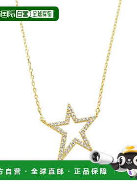 自营 sterling foreverSterling Silver CZ Star Necklace gold