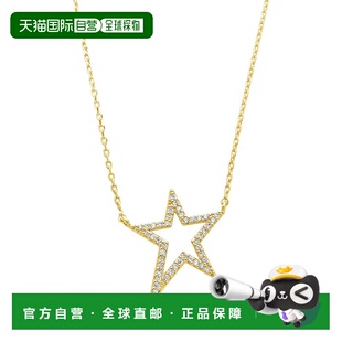 自营 sterling foreverSterling Silver CZ Star Necklace gold