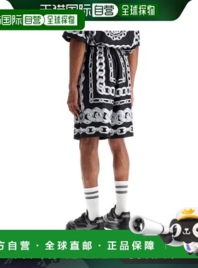 香港直邮VERSACE 男士短裤 10024761A133975B950 SS2025 黑色